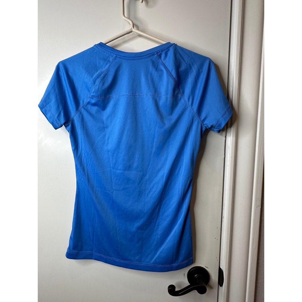 Danskin Now Womens Blue V-Neck Short Sleeve Athletic Training Shirt DL13T-006N S - Picture 5 of 6